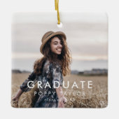 Chique Typografie Afstudeerder Foto Afstuderen Ker Keramisch Ornament (Voorkant)