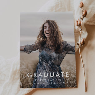 Chique Typografie Afstuderen Foto Afstuderen Aankondiging