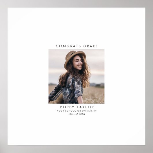 Chique Typografie Afstuderen Gasthandtekening Poster (Voorkant)