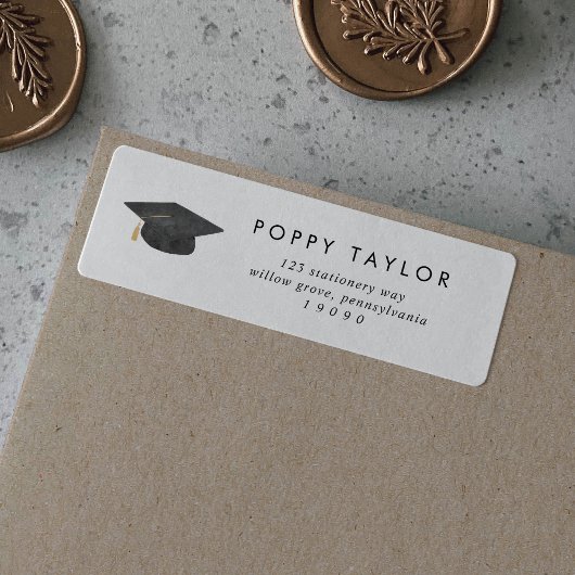 Chique Typografie Afstuderen Retouradreslabel Etiket