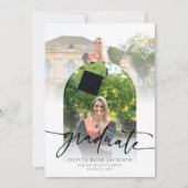 Chique Typografie Arch Foto Afstuderen Aankondiging (Voorkant)