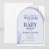 Chique typografie baby shower kaart (Voorkant / Achterkant)