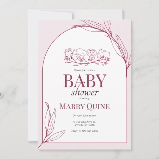 Chique typografie baby shower kaart (Voorkant)