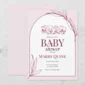 Chique typografie baby shower kaart (Voorkant / Achterkant)