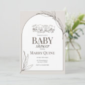 Chique typografie baby shower kaart (Staand voorkant)