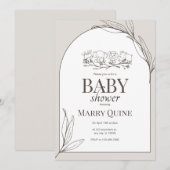 Chique typografie baby shower kaart (Voorkant / Achterkant)