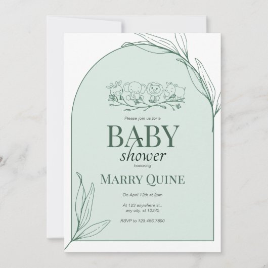 Chique typografie baby shower kaart (Voorkant)
