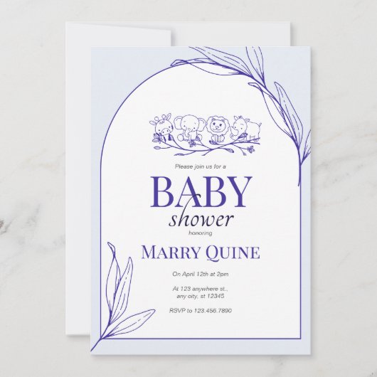 Chique typografie baby shower kaart (Voorkant)