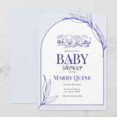 Chique typografie baby shower kaart (Voorkant / Achterkant)