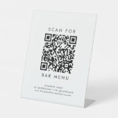Chique typografie bar menu QR-code Reclamebord Met Voetstuk (Voorkant)