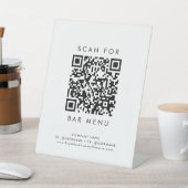 Chique typografie bar menu QR-code Reclamebord Met Voetstuk (Insitu)