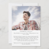 Chique Typografie Bericht en Foto Afstuderen Aankondiging (Achterkant)