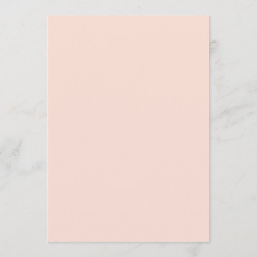 Chique Typografie Blush Roze Bloemen Bruiloft Menu (Achterkant)