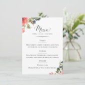 Chique Typografie Bohemian Floral Bruiloft Menu (Staand voorkant)