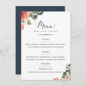 Chique Typografie Bohemian Floral Bruiloft Menu (Voorkant / Achterkant)