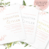 Chique Typografie Bruiloft Peach, Blush en Roos Go Folie Uitnodiging