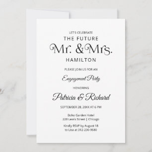 Chique typografie bruiloftsuitnodiging aankondiging