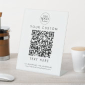 Chique Typografie Business Logo Aangepaste QR-code Reclamebord Met Voetstuk (Insitu)