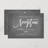 Chique Typografie Chalkboard Receptie Accommodatie Informatiekaartje (Voorkant / Achterkant)