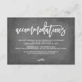 Chique Typografie Chalkboard Receptie Accommodatie Informatiekaartje (Achterkant)