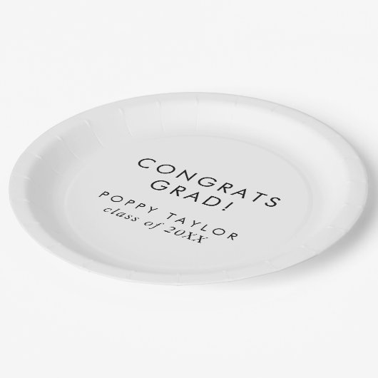 Chique Typografie Congrats Afstudeerder Afstuderen Papieren Bordje (Gekanteld)