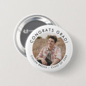 Chique Typografie Congrats Afstudeerder Foto Afstu Ronde Button 5,7 Cm (Voorkant /achterkant)