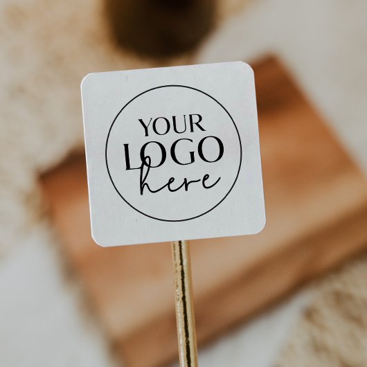 Chique Typografie Custom Small Business Logo Vierkante Sticker