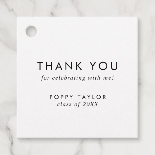 Chique Typografie Dank u Afstuderen Bedankjes Labels (Voorkant)