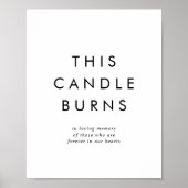 Chique typografie Deze kaars brandt trouwteken Poster (Voorkant)