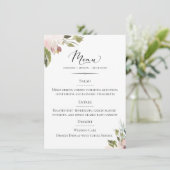 Chique typografie Dusty Mauve Botanische bruiloft Menu (Staand voorkant)