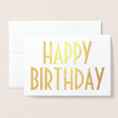 Chique  Typografie Eenvoudig Gelukkig Verjaardag Folie Kaarten (Voorkant met envelop)