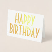 Chique  Typografie Eenvoudig Gelukkig Verjaardag Folie Kaarten (Voorkant)