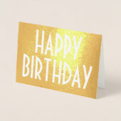 Chique  Typografie Elegant Happy Birthday Folie Kaarten (Voorkant)