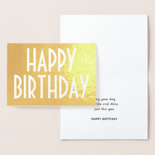Chique Typografie Elegant Happy Birthday Folie Kaarten