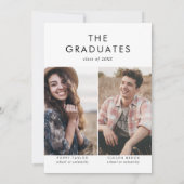 Chique Typografie Foto Dubbele Afstudeerfeest Kaart (Achterkant)