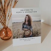 Chique Typografie Foto Graduation Party Welkom Reclamebord Met Voetstuk