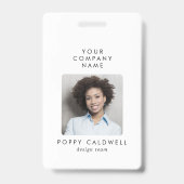 Chique Typografie Foto QR Code Small Business ID Badge (Voorzijde)