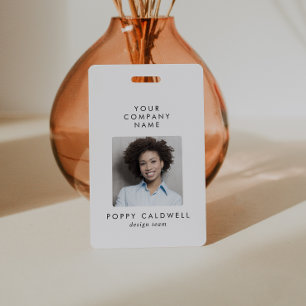 Chique Typografie Foto QR Code Small Business ID Badge