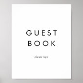 Chique typografie gastboek bord poster (Voorkant)