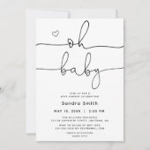 Chique Typografie Genderneutraal Baby shower Kaart (Voorkant)