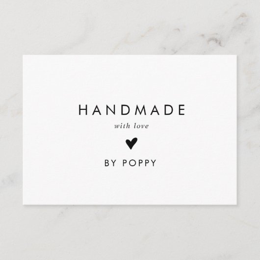 Chique Typografie Handgemaakt met Liefde Dank u Be Informatiekaartje (Voorkant)