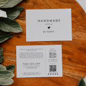 Chique Typografie Handgemaakt met Liefde Dank u Be Informatiekaartje