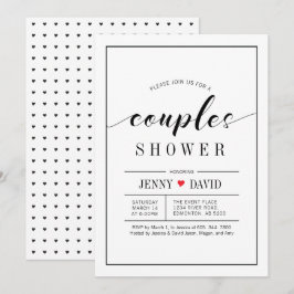 Chique typografie huwelijksparen shower uitnodigin kaart