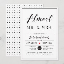 Chique typografie huwelijksrepetitie dinerkaart kaart