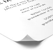 Chique typografie In Loving Memory-herdenkingbord Poster (Hoek)