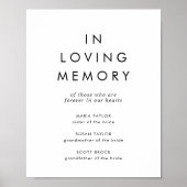 Chique typografie In Loving Memory-herdenkingsbord Poster (Voorkant)