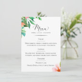 Chique Typografie Island Bloemenbruiloft Menu (Staand voorkant)