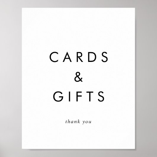 Chique typografie kaarten en cadeaus bord poster (Voorkant)
