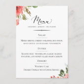 Chique Typografie Koraal Bloemen Bruiloft Menu (Voorkant)