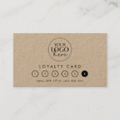 Chique Typografie Kraft Logo Business Reward 6 Pun Klantenkaartje (Voorkant)
